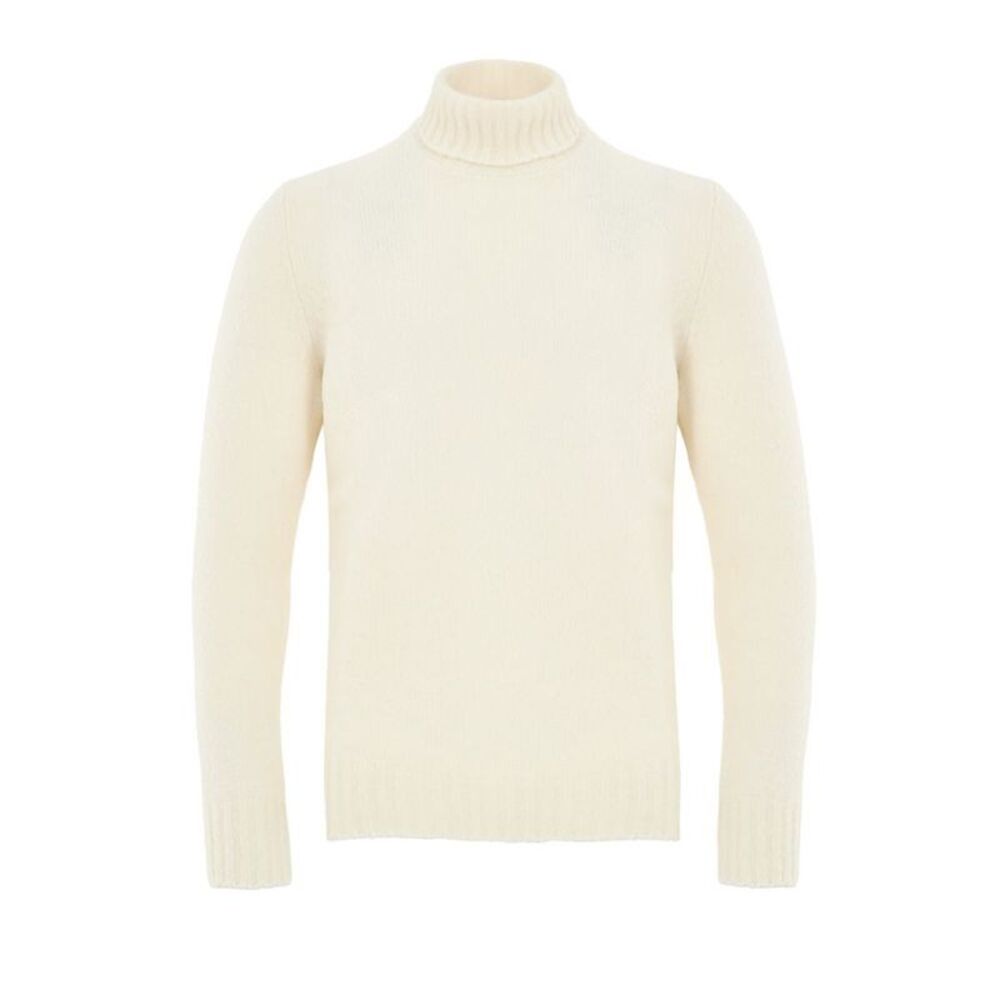 Gran Sasso White Wool Men's Turtleneck